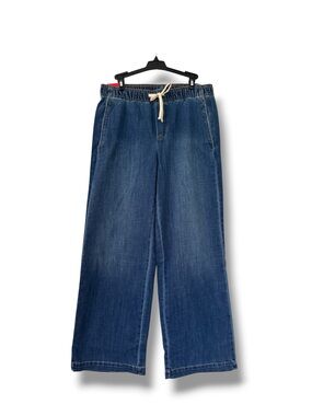 Buffalo Women’s Wide-Leg Pull-On Jeans in Medium Blue Inseam 30”